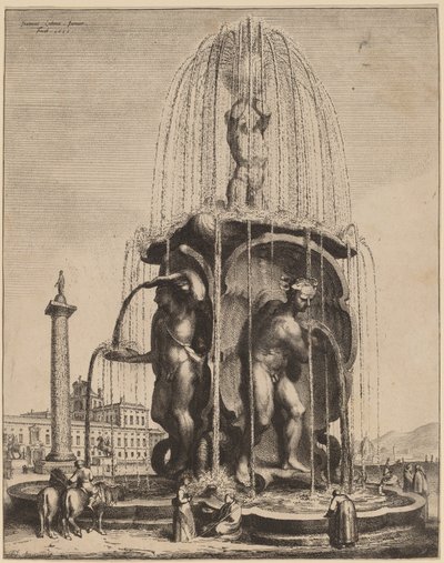 La fontana e la colonna di Traiano a Roma da Jan Lutma II