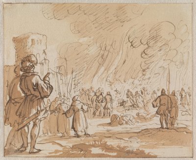 Nel 1210, 180 catari o albigesi vengono bruciati sul rogo alle porte di Minerve da Jan Luyken