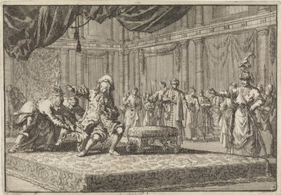 Al rappresentante francese a Costantinopoli viene tolta la sedia che aveva posto accanto a quella del gran visir, 1677 da Jan Luyken
