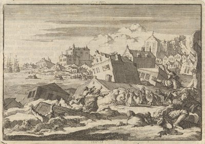 Terremoto in Giamaica che distrugge la città di Port Royal, 1692 da Jan Luyken