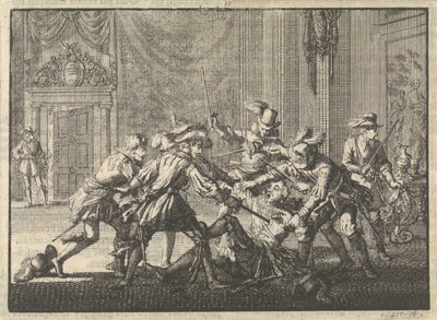 Duca di Guisa assassinato nel castello di Blois, 1588 da Jan Luyken