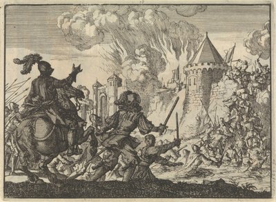 Truppe olandesi che assaltano il muro di Tienen, 1635 da Jan Luyken