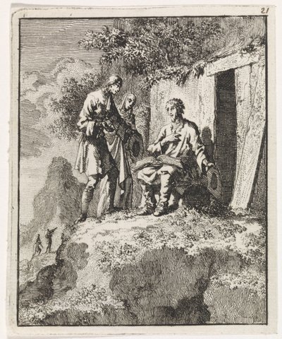 Eremita visitato da due figure da Jan Luyken