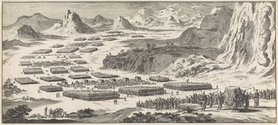 Marcia delle dodici tribù di Israele con il tabernacolo da Jan Luyken