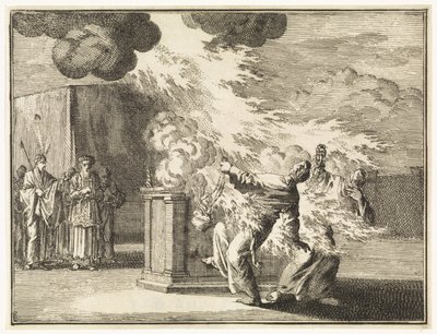 Nadab e Abihu uccisi dalle fiamme da Jan Luyken