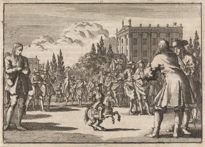 Una folla si è radunata intorno a Louisillo, il nano del re di Spagna, 1675 da Jan Luyken