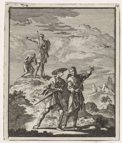 Pellegrini in un paesaggio montano da Jan Luyken