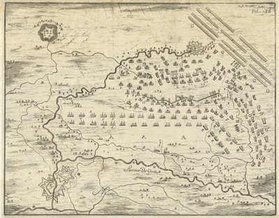 Mappa della Battaglia di Landen da Jan Luyken