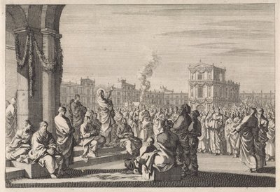 Predica di Cristo davanti al tempio da Jan Luyken