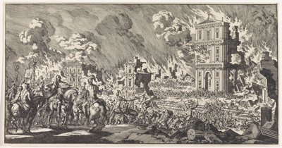 I Romani distruggono un tempio ebraico a Gerusalemme da Jan Luyken
