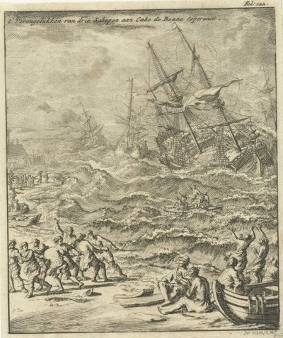 Naufragio di navi al Capo di Buona Speranza, 1693 da Jan Luyken