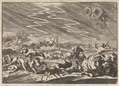 Violento temporale a Donsenhausen in Turingia, 1674 da Jan Luyken