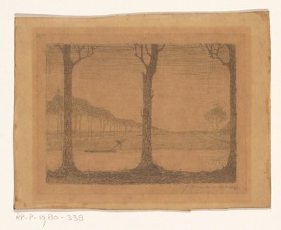 Alberi lungo il canale vicino a Woudsterweg da Jan Mankes (signed by artist)
