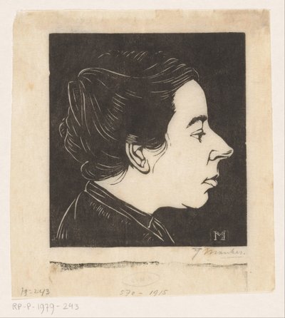 Ritratto di Anne Zernike da Jan Mankes (signed by artist)