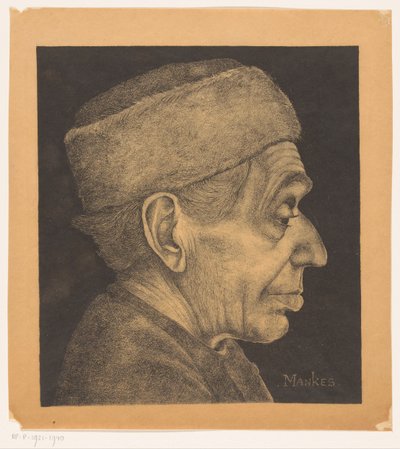 Ritratto di Douwe con berretto da Jan Mankes