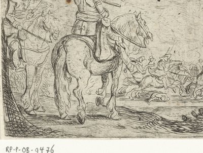 Due cavalieri in una battaglia di cavalleria da Jan Martszen de Jonge