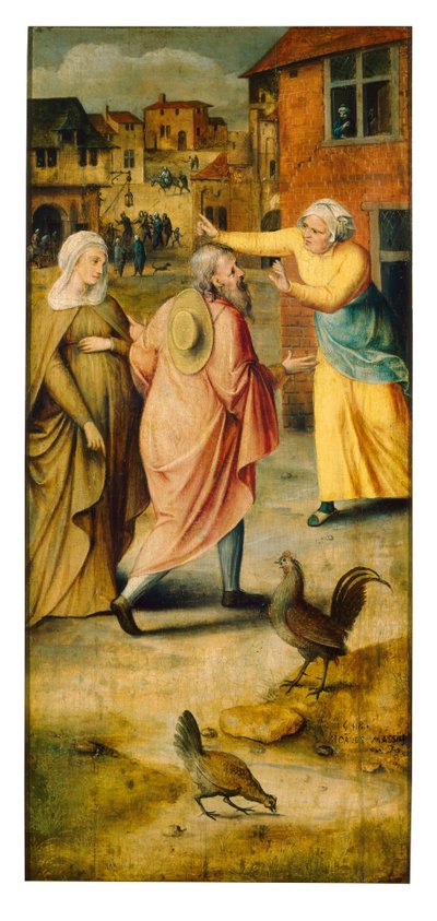 Maria e Giuseppe non trovano alloggio a Betlemme da Jan Massys or Metsys