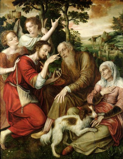 Tobia che Guarisce la Cecità di suo Padre, 1563 da Jan Massys or Metsys
