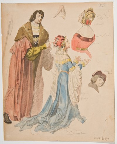 Studien von Figuren aus den Altarbildern von Hans Süß von Kulmbach da Jan Matejko