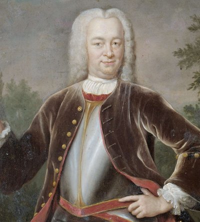 Olandese: Gustaaf Willem barone van Imhoff (1705-50). Governatore generale (1743-50) Ritratto di Gustaaf Willem, barone van Imhoff, governatore generale della Compagnia olandese delle Indie orientali. da Jan Maurits Quinkhard
