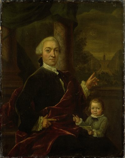 Ritratto di famiglia di Jan van de Poll, banchiere e borgomastro di Amsterdam con il suo giovane figlio Harman da Jan Maurits Quinkhard