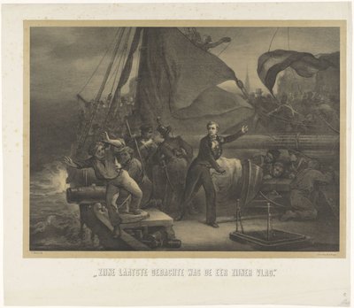 Jan van Speijk sul punto di gettare la miccia nella stiva, 1831 da Jan Mesker