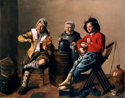 Due ragazzi e una ragazza che fanno musica di Jan Molenaer da Jan Miense Molenaer