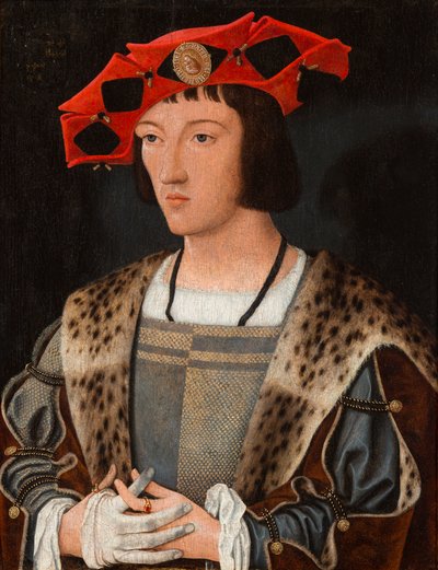 Ritratto di un uomo che si mette un guanto, c.1520 da Jan Mostaert