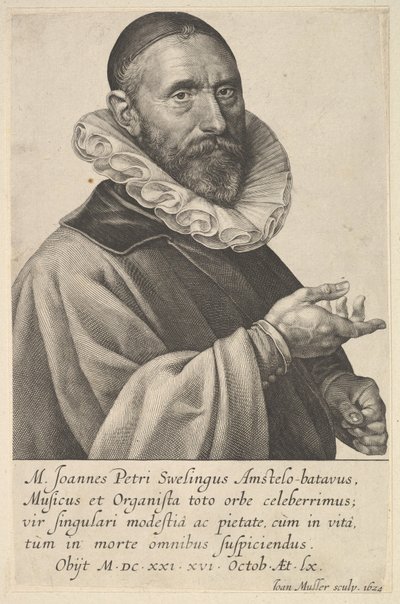 Ritratto di Jan Pietersz Sweelinck, organista e musicista ad Amsterdam da Jan Muller