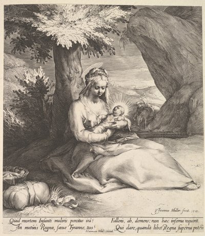 Riposo durante la fuga in Egitto, ca. 1613 da Jan Muller