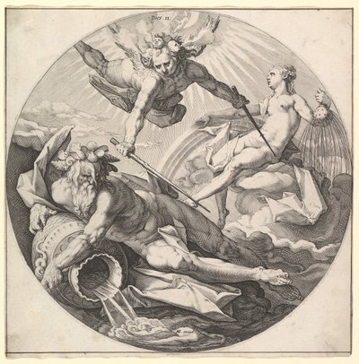 Il Secondo Giorno, Dies II, dalla serie La Creazione del Mondo, ca. 1594 da Jan Muller
