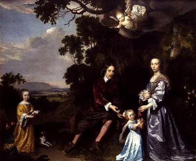 Pieter van der Graaff, sua moglie e le figlie da Jan Mytens or Mijtens