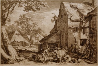 Il figliol prodigo come guardiano di porci da Jan Pietersz Saenredam