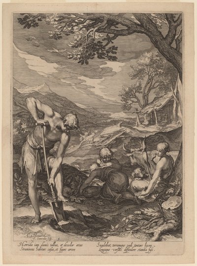 Adamo ed Eva al lavoro da Jan Pietersz Saenredam after Abraham Bloemaert