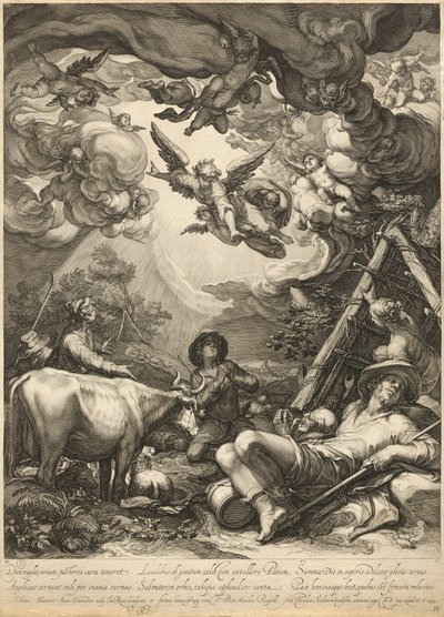 Annunciazione ai pastori da Jan Pietersz Saenredam, after Abraham Bloemaert