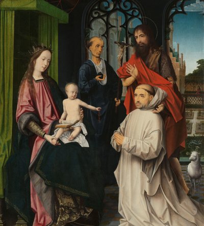 Madonna col Bambino in trono, con i santi Girolamo e Giovanni Battista e un monaco certosino da Jan Provoost (attributed to)
