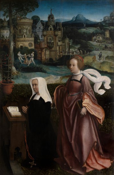 Dettaglio di Donatore con San Nicola e Moglie del Donatore con Santa Godeliva, c.1515-21 da Jan Provoost