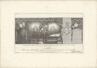 Lato destro della sala con il letto di parata del principe Guglielmo IV, 1751 da Jan Punt