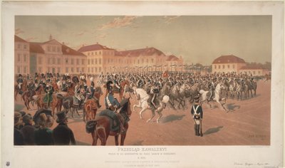 Granduca Costantino Pavlovich di Russia alla revisione della cavalleria in Piazza Sassone a Varsavia, 1824 da Jan Rosen