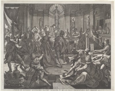 Una casa di piacere da Jan Sadeler I, after Joos van Winghe