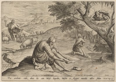 Dio appare a Mosè da Jan Sadeler I, after Maarten van Cleef
