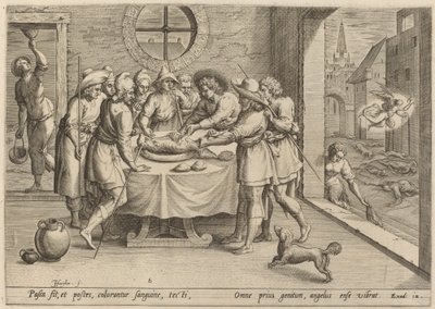 Preparazione per la Pasqua da Jan Sadeler I, after Maarten van Cleef