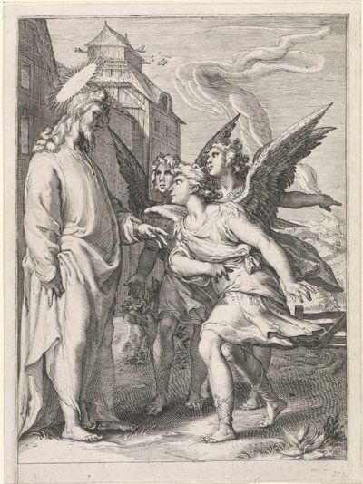 Cristo con tre angeli da Jan Saenredam (attributed to)
