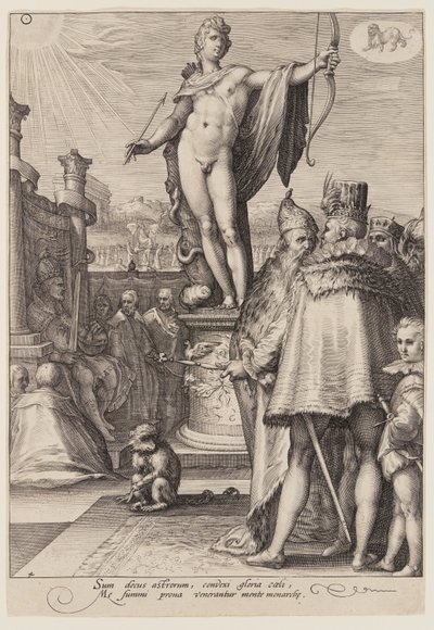 Apollo che presiede alle arti del governo, da Sette divinità planetarie da Jan Saenredam
