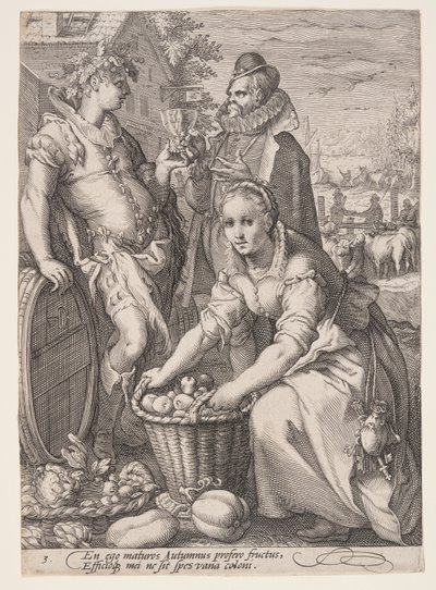 Autunno (Vendemmia e degustazione), da Le quattro stagioni da Jan Saenredam