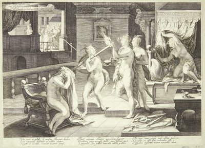 Le vergini sagge e stolte ricevono le loro lampade da Jan Saenredam