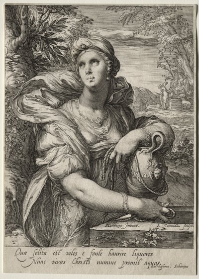 Eroine del Nuovo Testamento: La donna di Samaria da Jan Saenredam