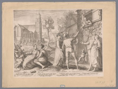 Giovani coppie che si divertono e ballano, 1596 da Jan Saenredam