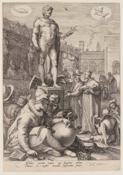 Giove che presiede alle arti liberali, da Sette divinità planetarie da Jan Saenredam