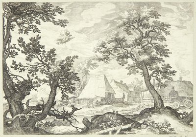 Paesaggio con il rapimento di Ganimede da Jan Saenredam